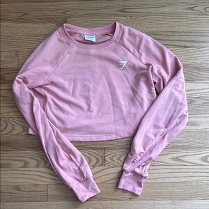 Gymshark Pink Long Sleeve Crop Sweatshirt